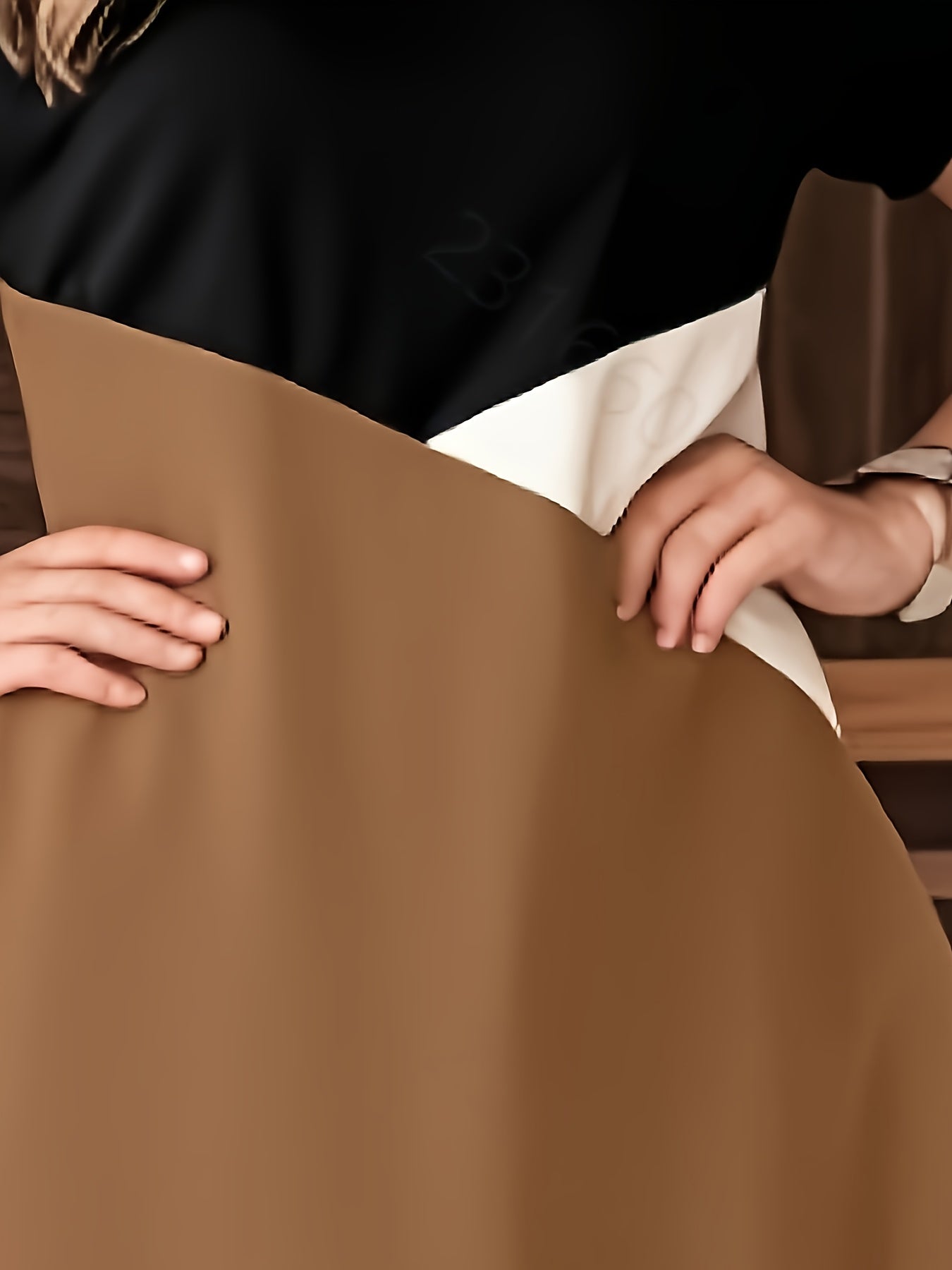 Plus Size Women's Elegant Color-Block Dress