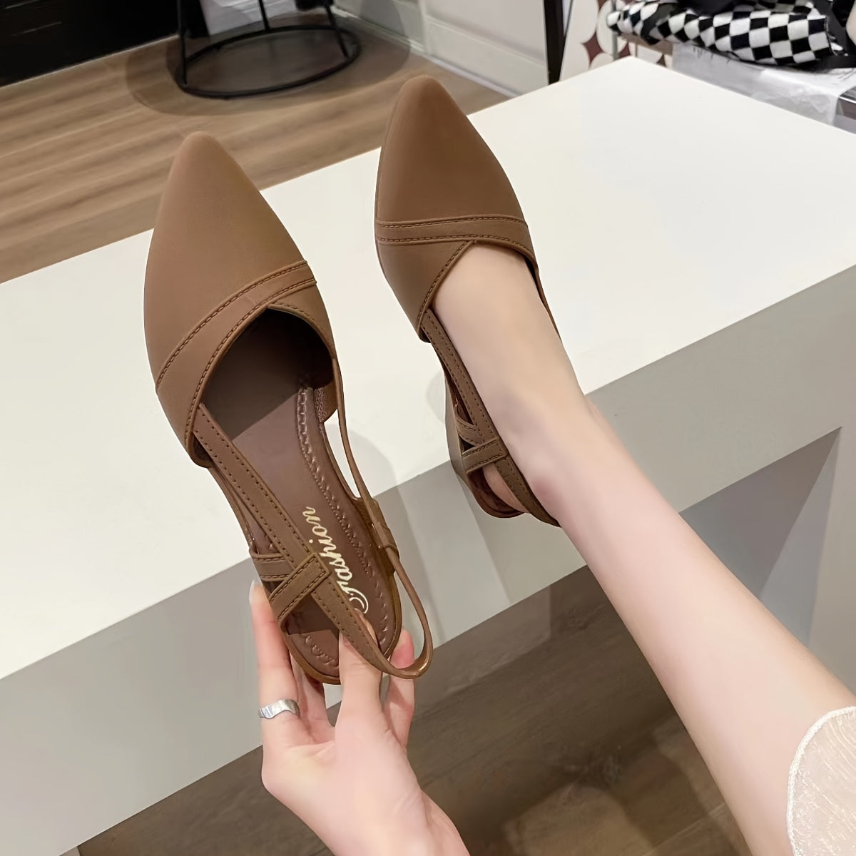 Casual Pointed Toe Lace-up Shoes, Plastic Jelly Work Shoes with Soft Sole