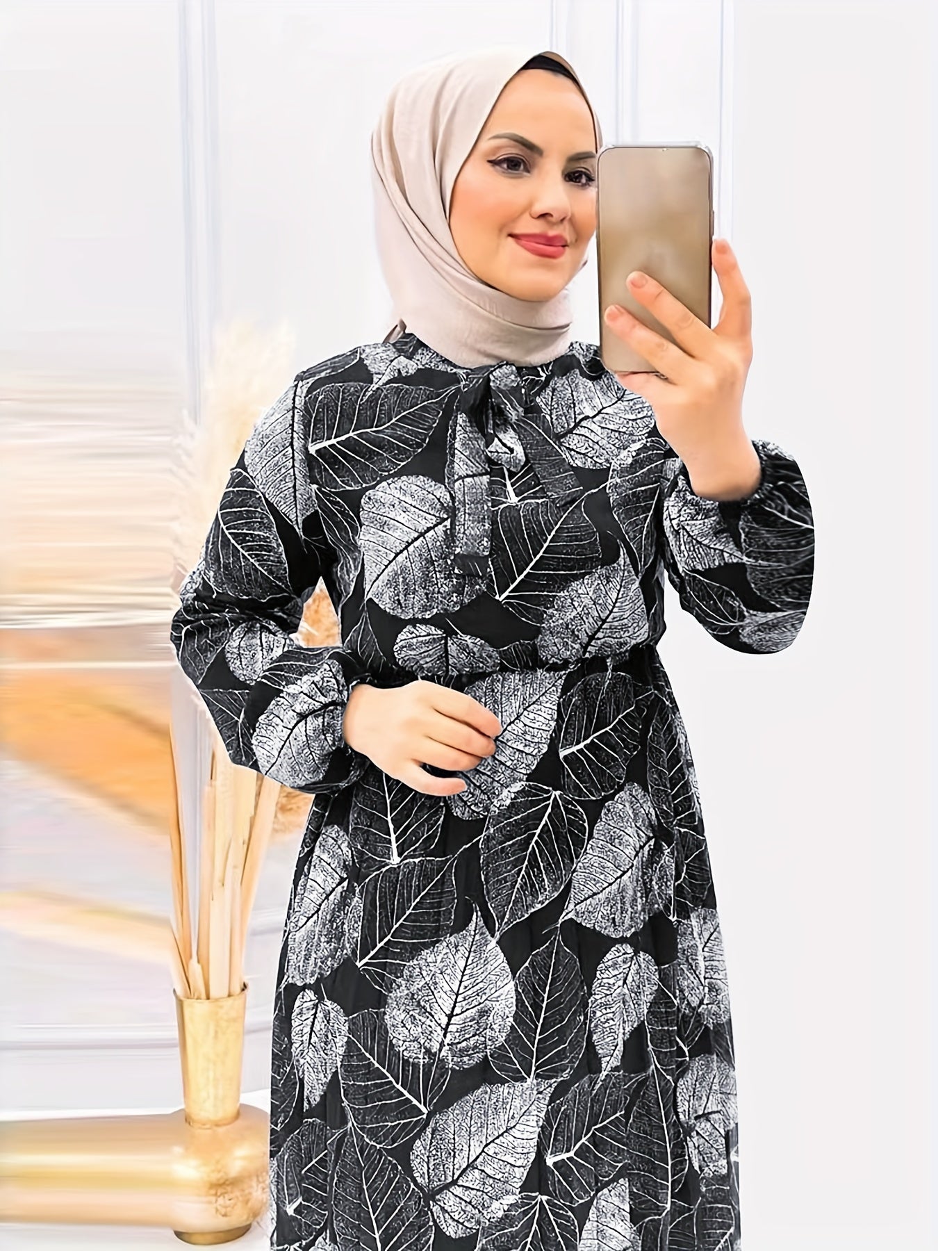 Print Women's Middle Eastern Muslim Dress