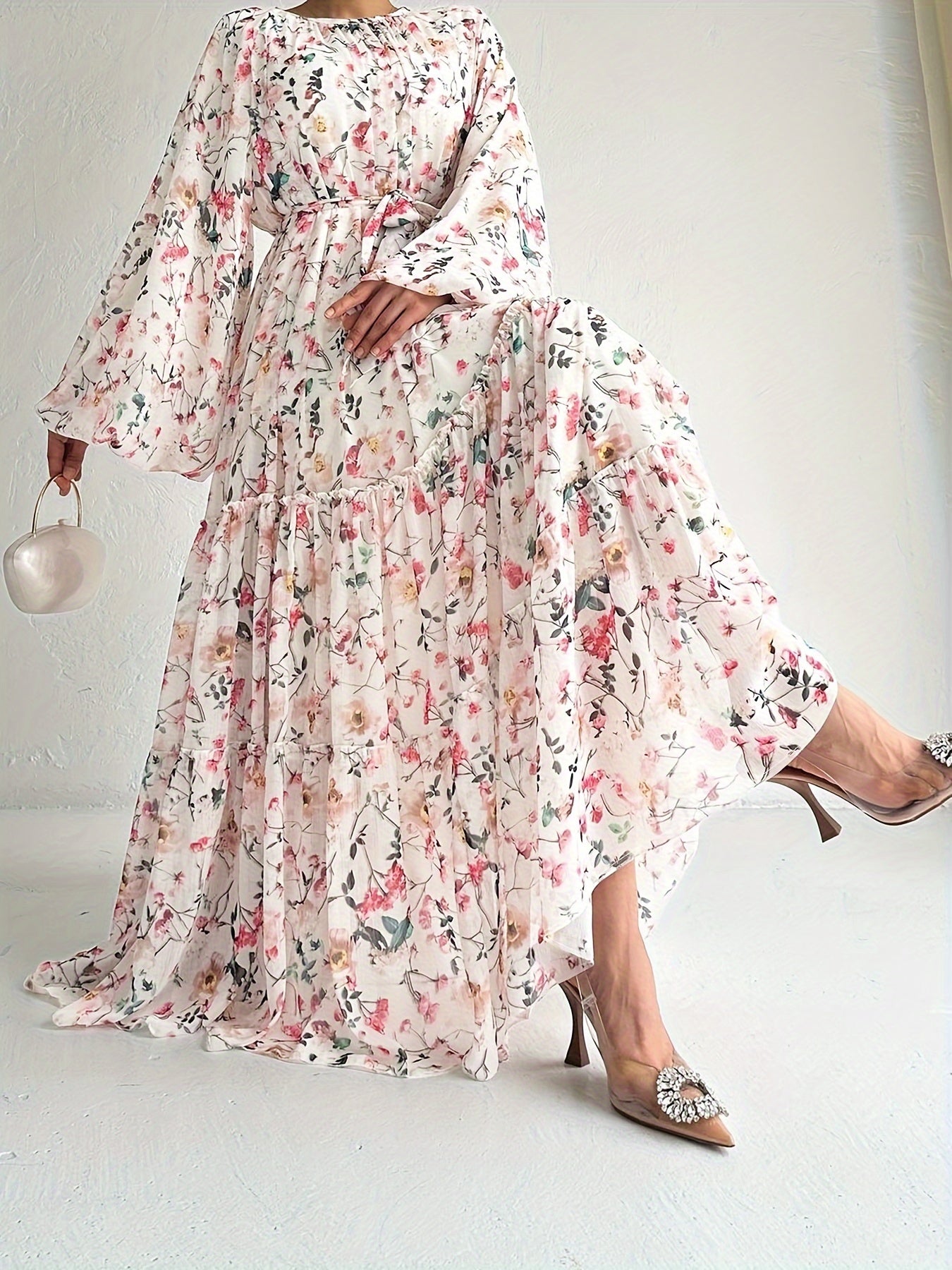 Women's Floral Maxi Kaftan Dress