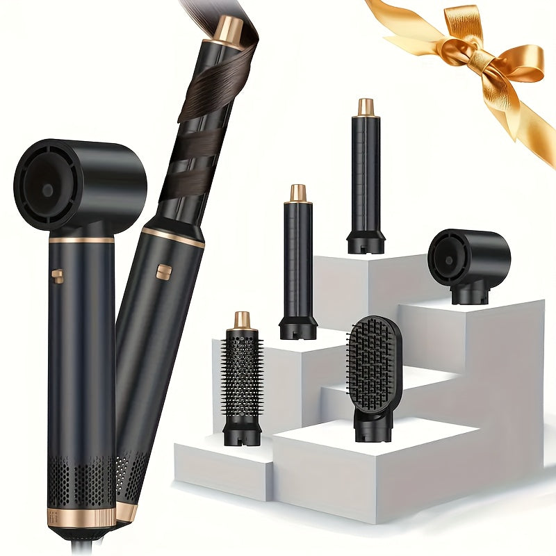 Professional 5-in-1 Hair Styler Hot Brush - All-in-One Straightener