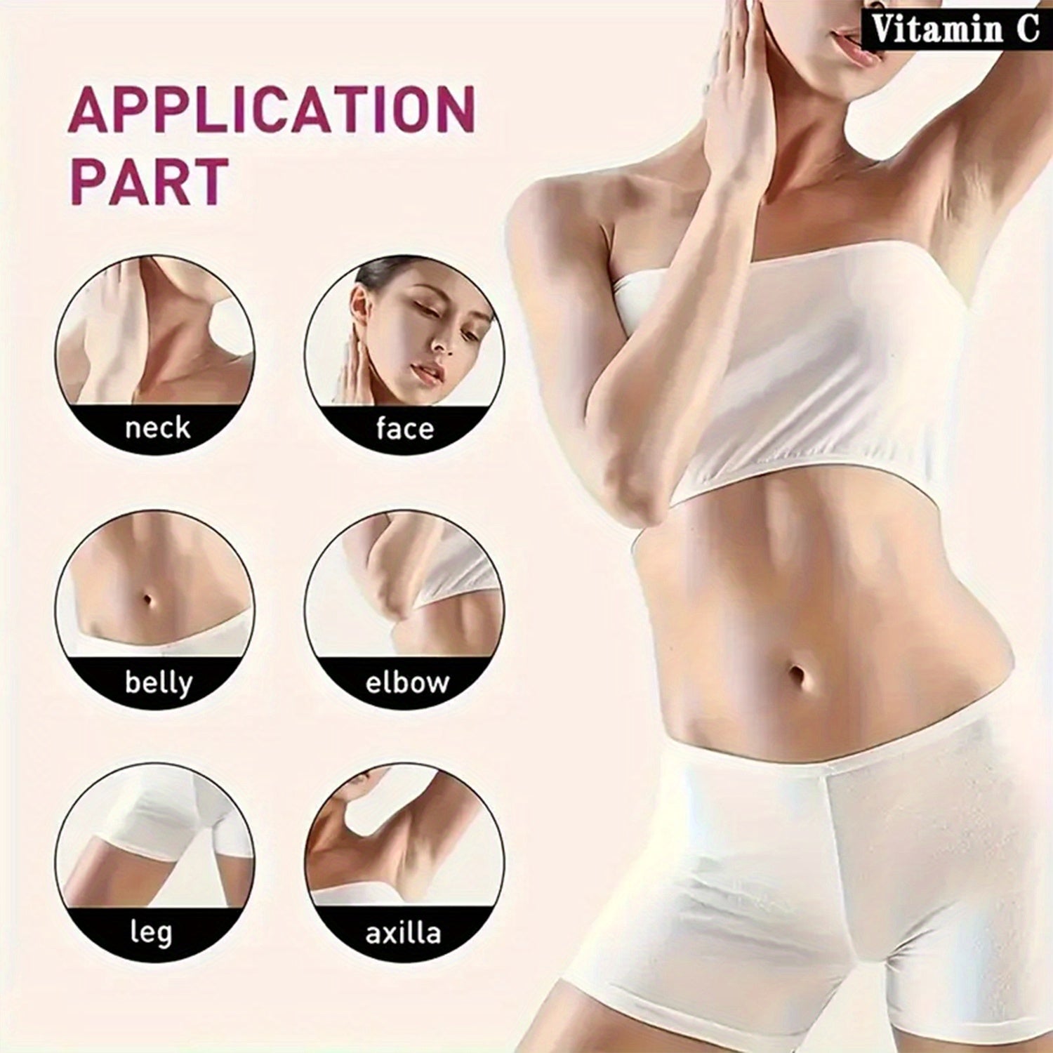 Vitamin C Collagen Whitening Cream for Body, Underarms, Butt & Thighs, private areas