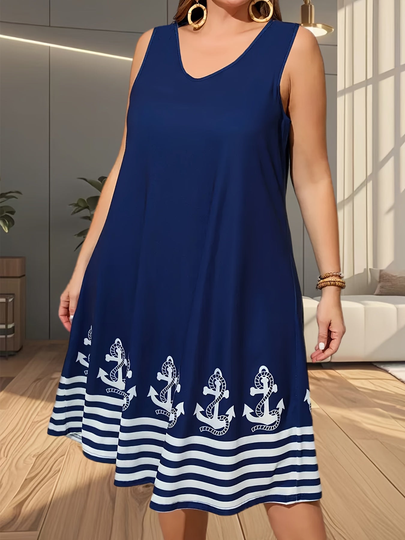 Women's Plus Size Printed Camisole Dress