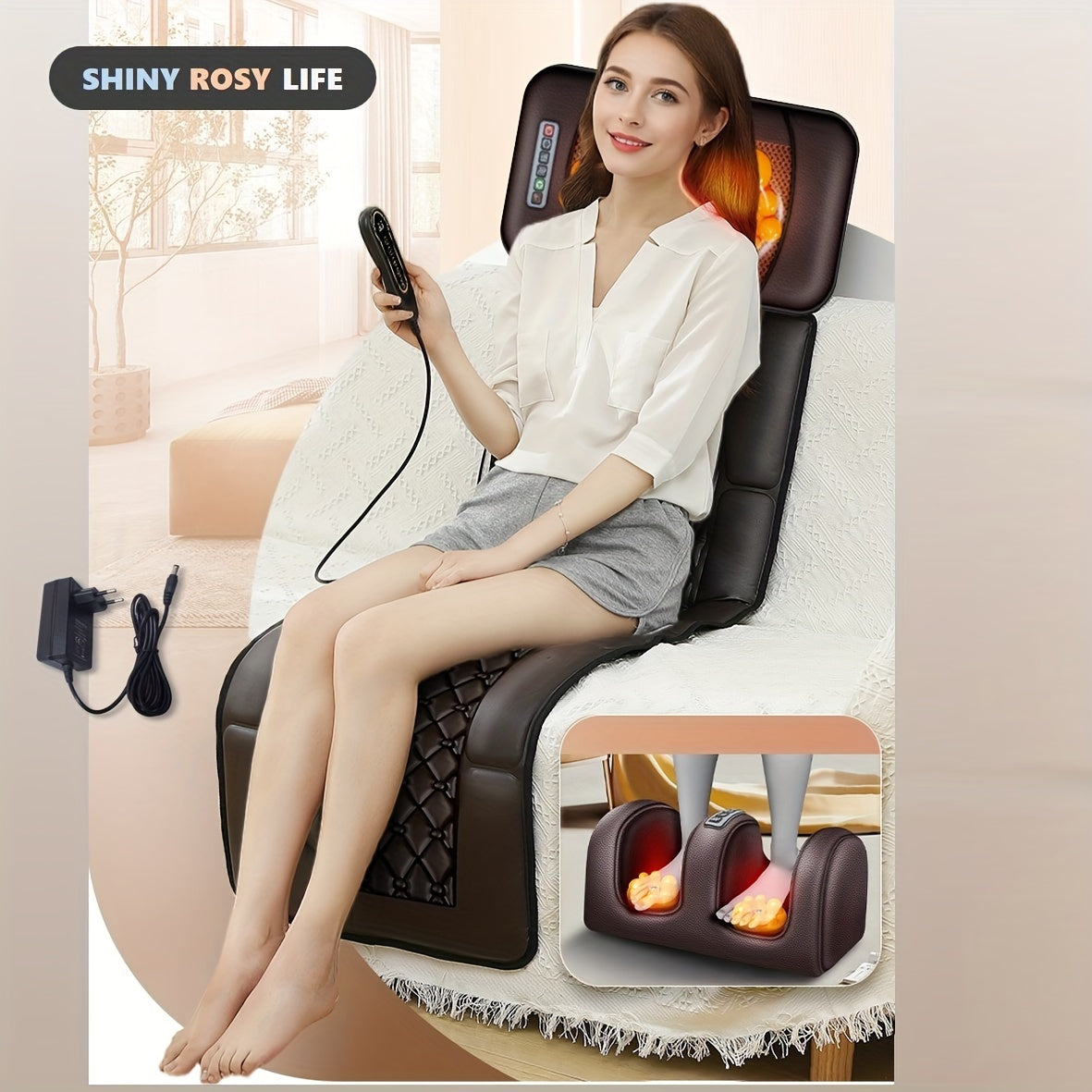 Full Body Massage Chair with Heat Relax, Neck Kneading & Foot Massage