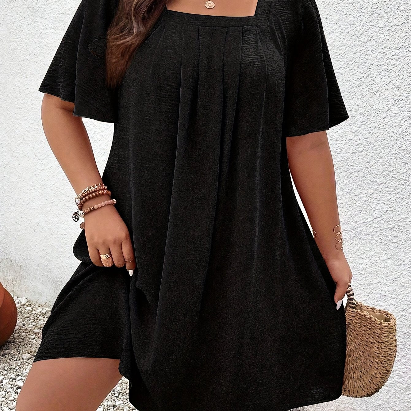 Elegant Square Neck Dress for Women