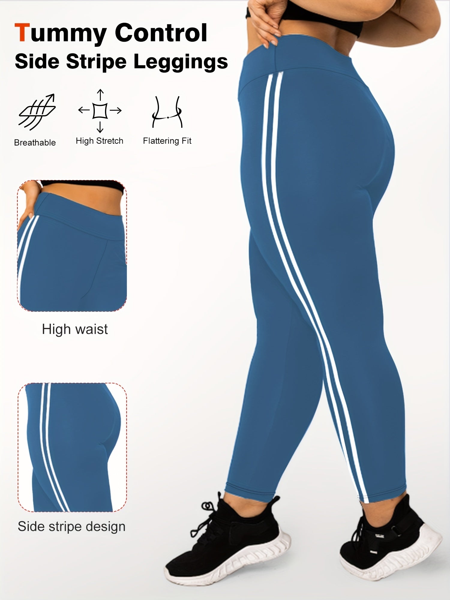 3-Pack Plus Size High Waist Skinny Leggings