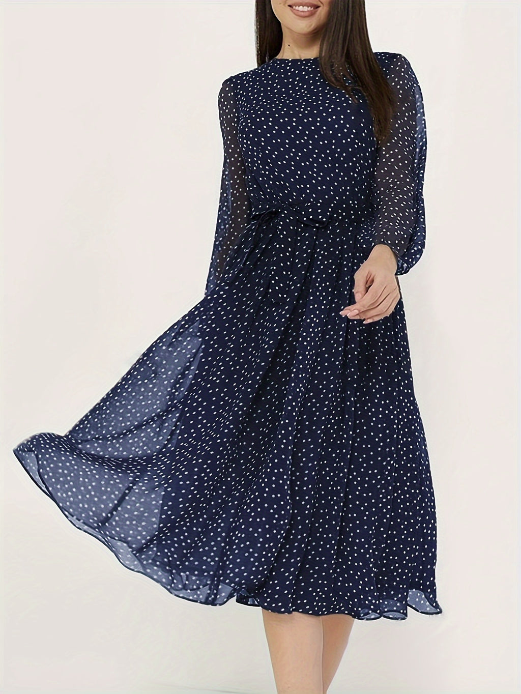 Short Sleeve Round Neck Flared Skirt