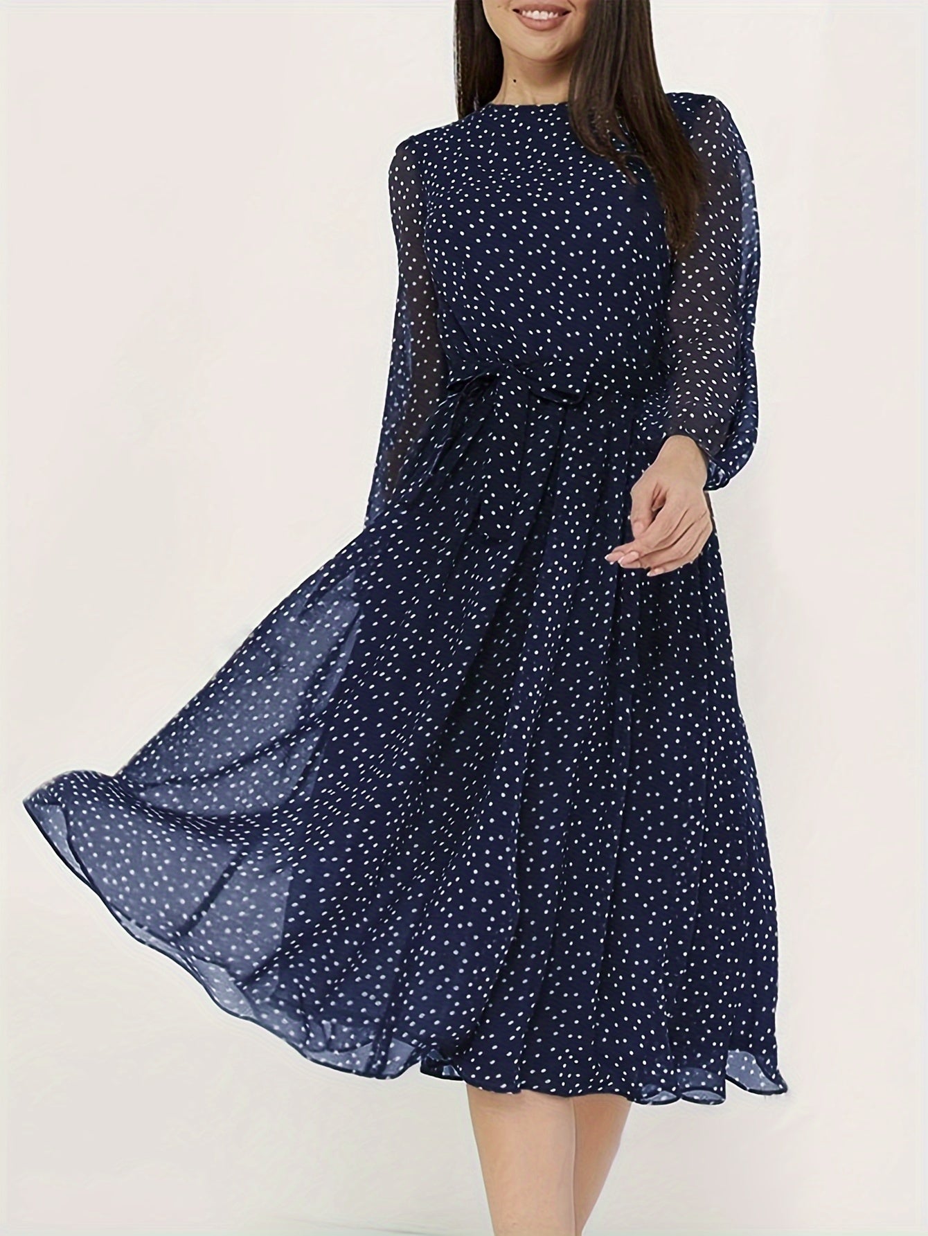Short Sleeve Round Neck Flared Skirt