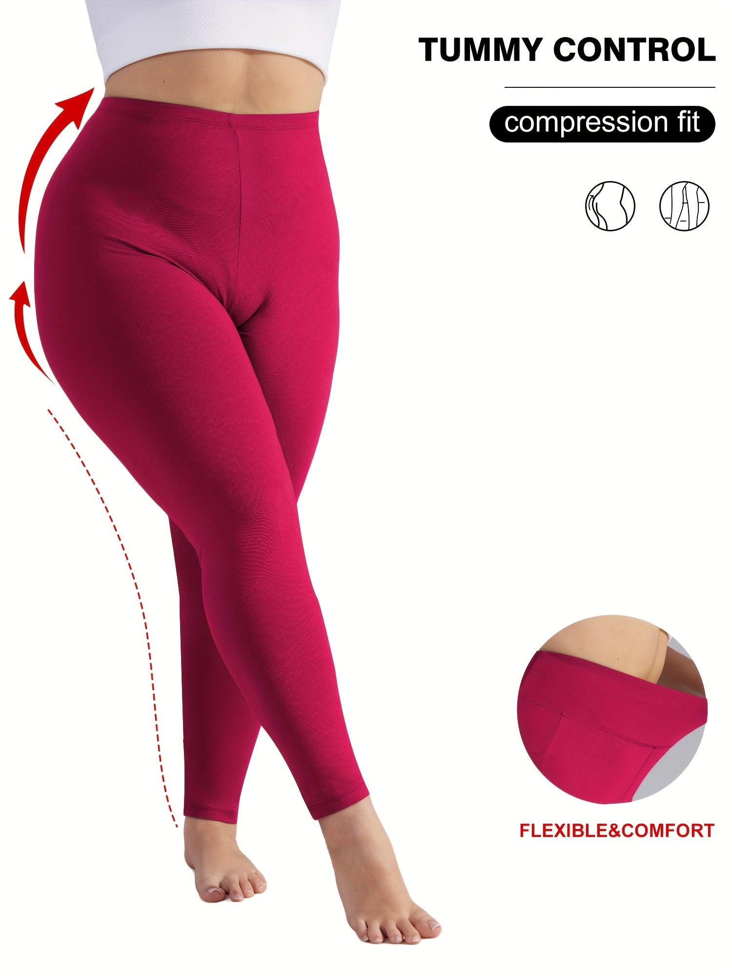 Stretchy High-Waist Plus Size Women's Cropped Leggings