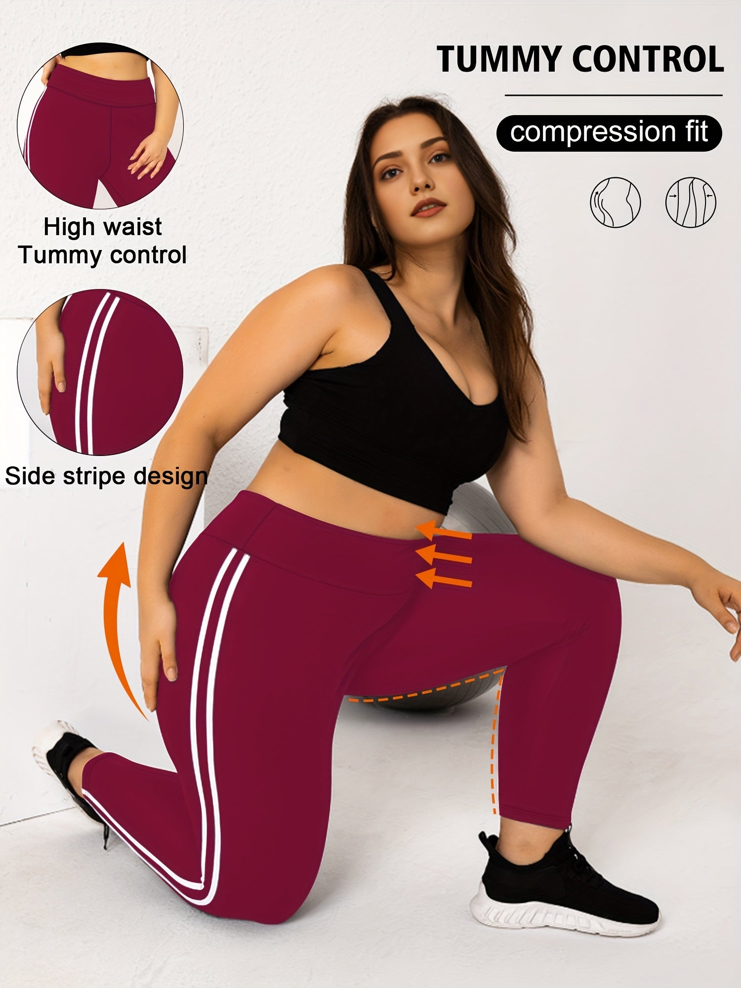 3-Pack Plus Size High Waist Skinny Leggings