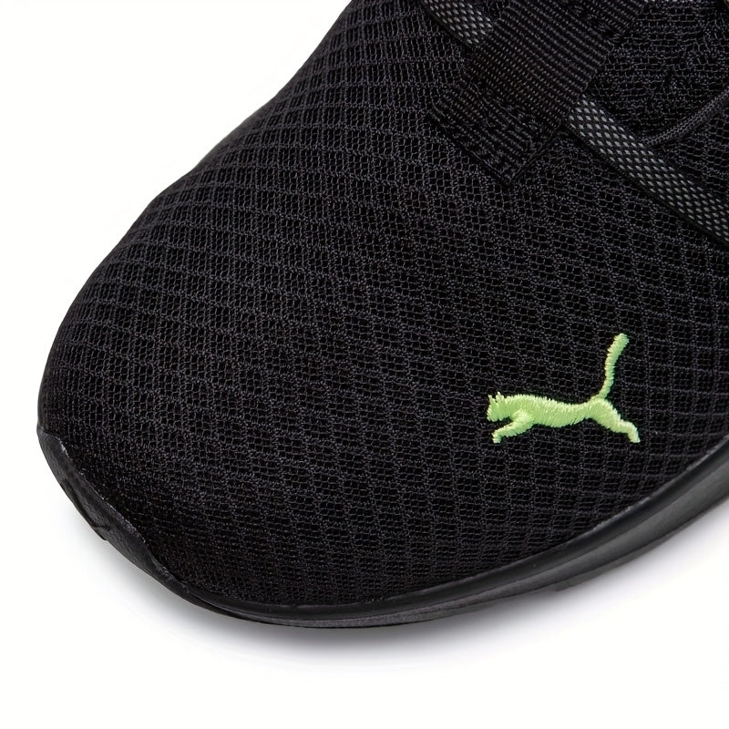 PUMA Men's & Women's Breathable Lightweight Walking Shoes - Black Mesh & Synthetic Upper, Cushioned EVA Insole