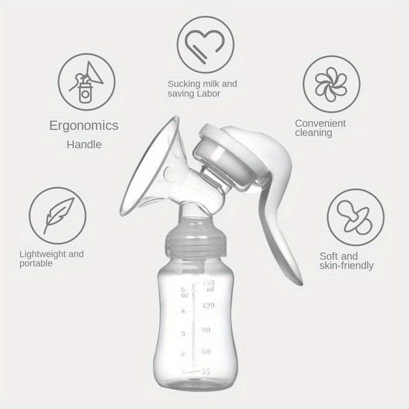 Manual Breast Pump – Painless, Portable, Chemical-Free with High Suction