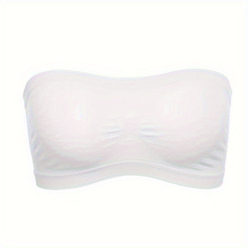 Semi-Sheer Polyester Comfortable & Soft Stretch Strapless Bandeau Bra