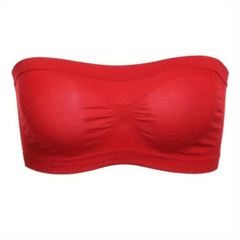 Semi-Sheer Polyester Comfortable & Soft Stretch Strapless Bandeau Bra