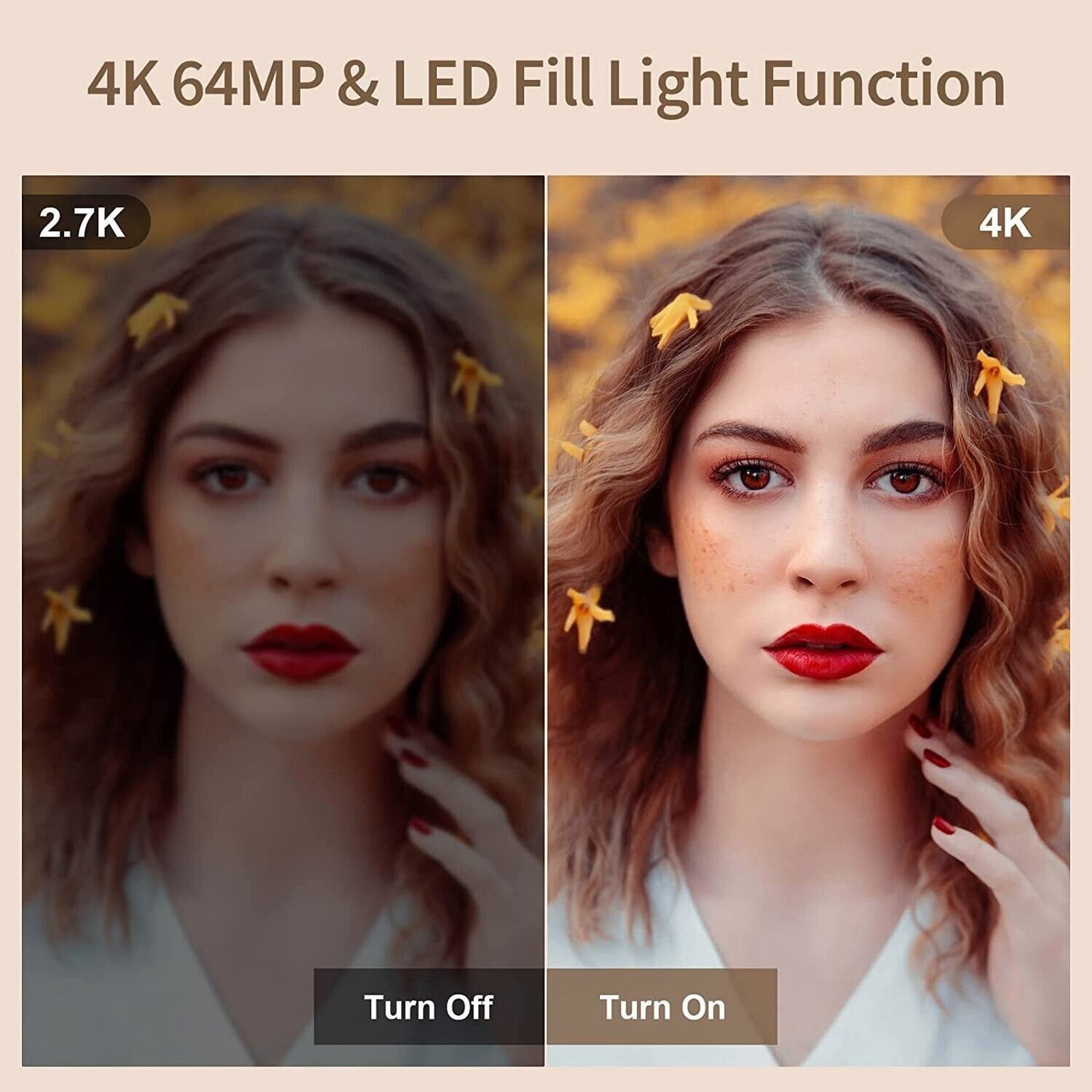 4K Ultra HD Vlogging Camera with 64MP, 60FPS, Auto Focus, 10.16cm Touch Screen
