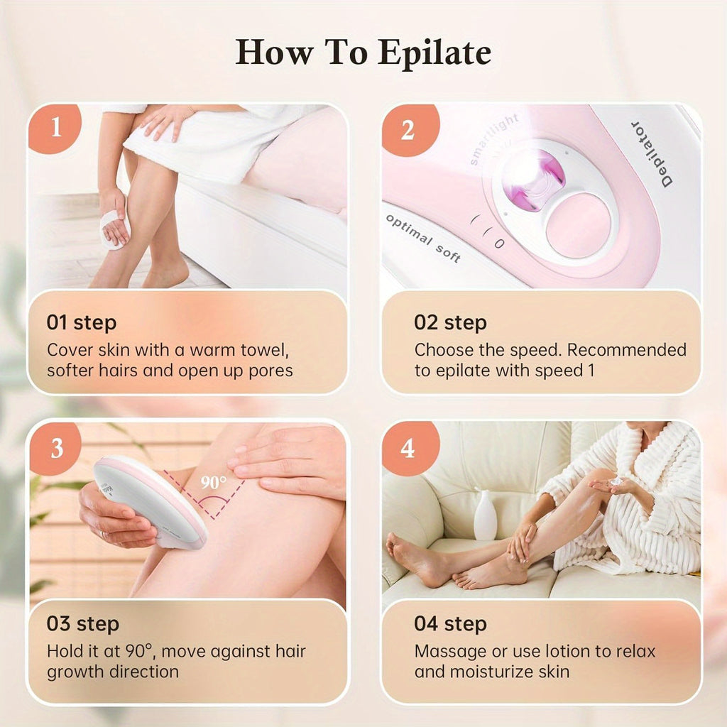 USB Electric Hair Remover with 2-Speed Adjustment & LED Lighting