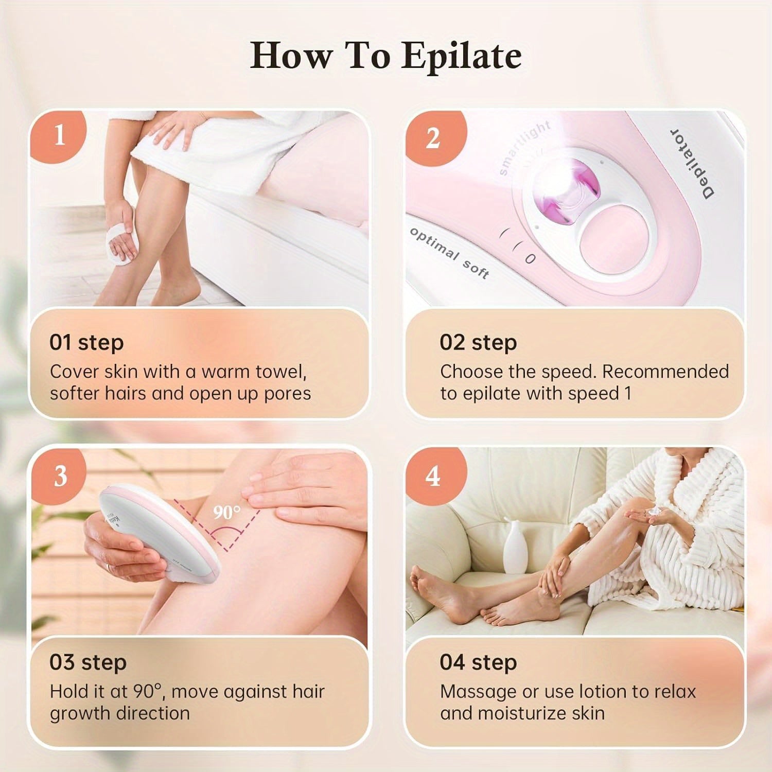 USB Electric Hair Remover with 2-Speed Adjustment & LED Lighting