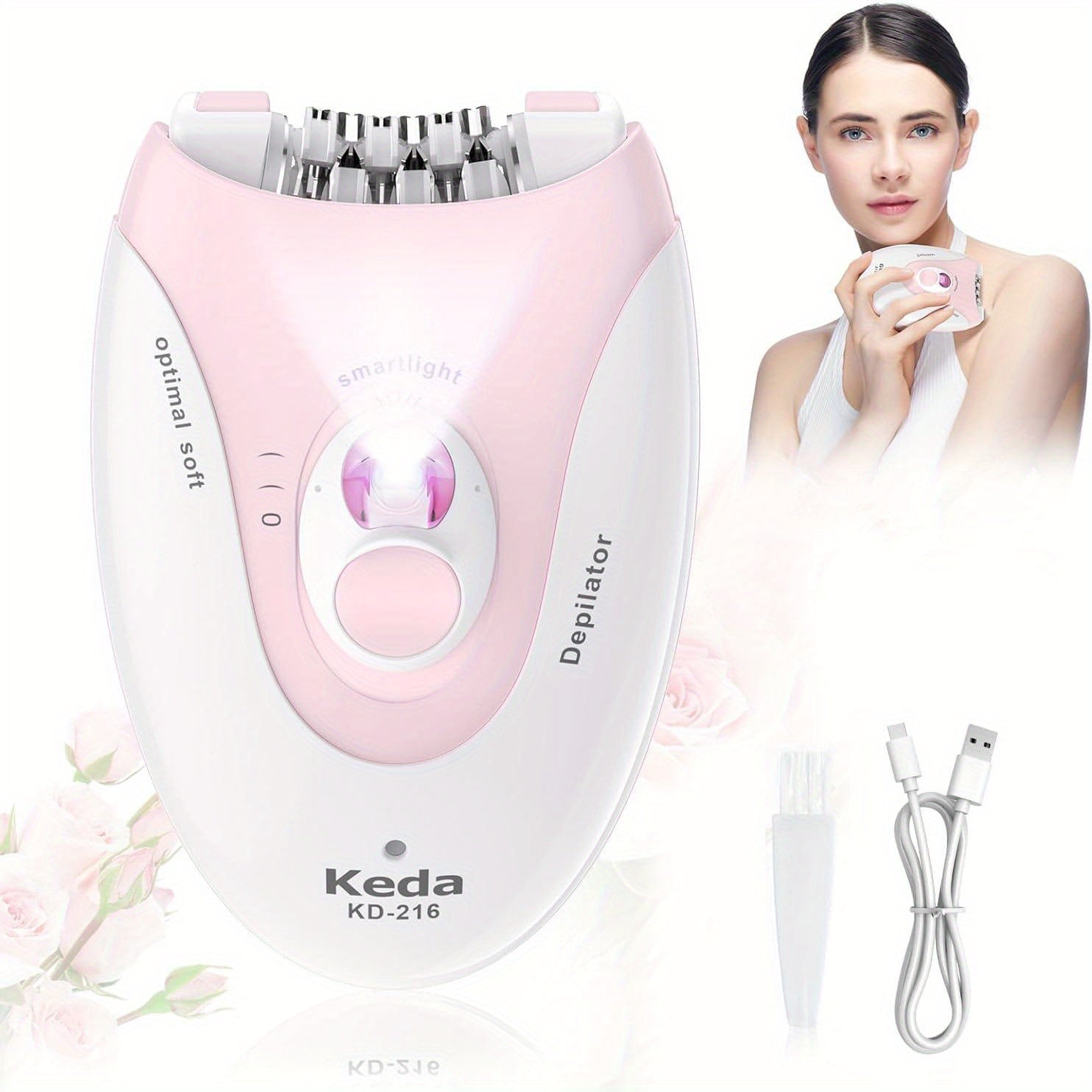 USB Electric Hair Remover with 2-Speed Adjustment & LED Lighting
