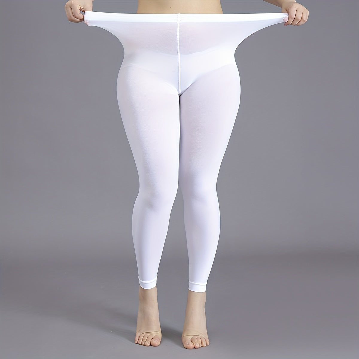 Plus Size Women's High-Waisted Slim-Fit Casual Tights, Legging