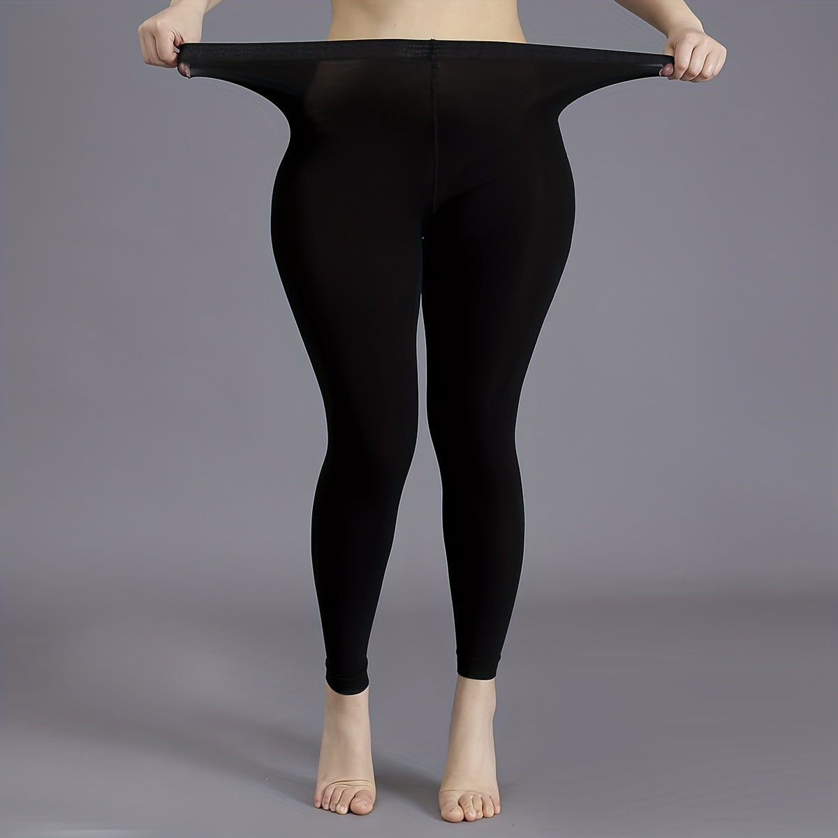 Plus Size Women's High-Waisted Slim-Fit Casual Tights, Legging