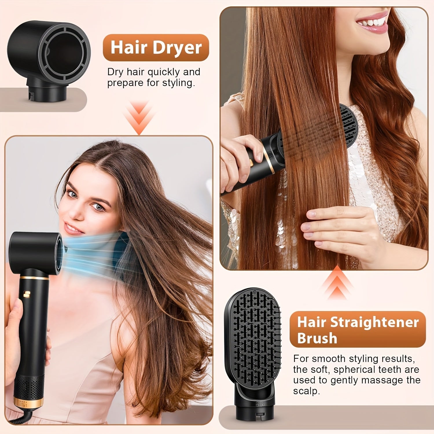 Blow Dryer Brush Set, 5-In-1 Hot Air Styler, Hair Dryer Brush