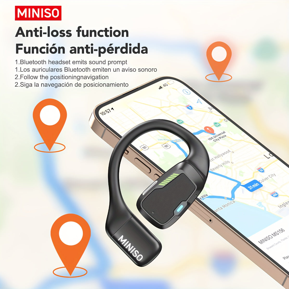 AI Wireless Earbuds with Real-Time Translation, Touch Controls & Detachable Mic