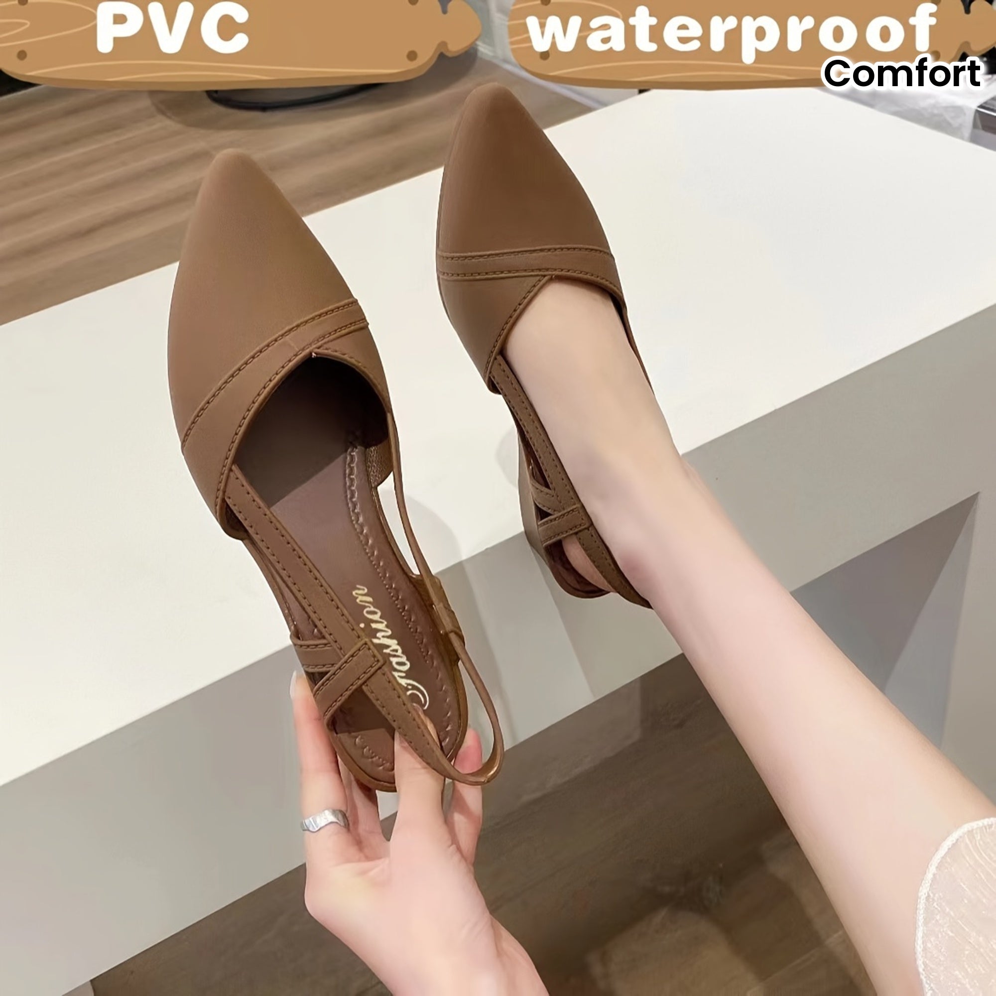 Casual Pointed Toe Lace-up Shoes, Plastic Jelly Work Shoes with Soft Sole