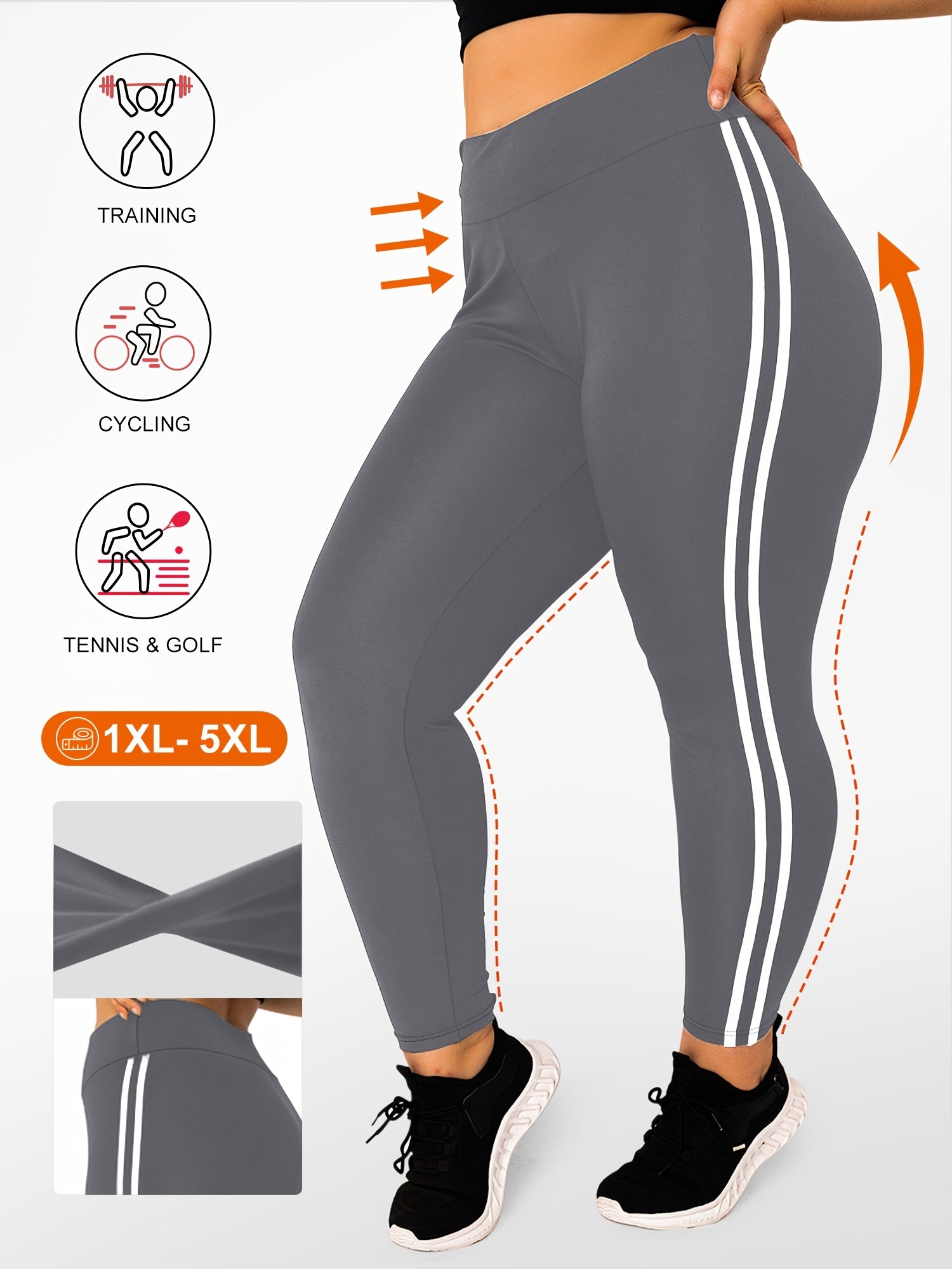 3-Pack Plus Size High Waist Skinny Leggings