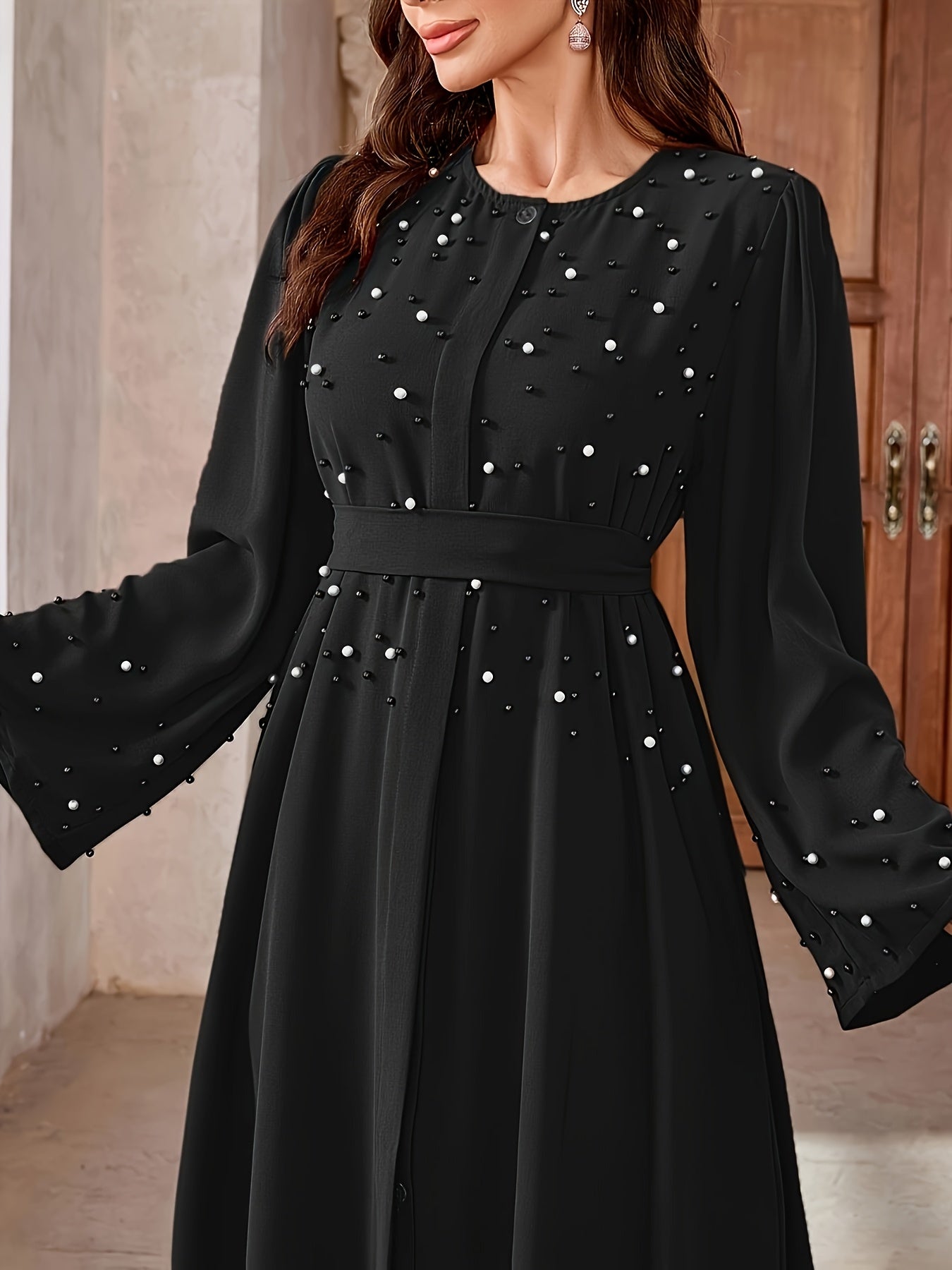 Abaya with Long Sleeves and Belt