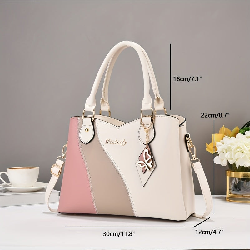 Casual Geometric Two-Tone Large Capacity Bag for Women