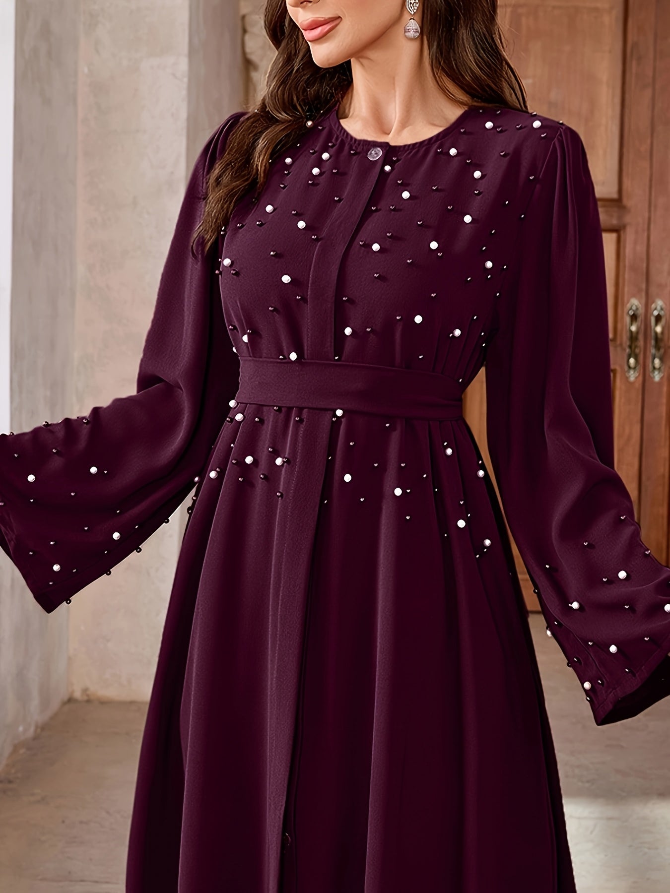 Abaya with Long Sleeves and Belt
