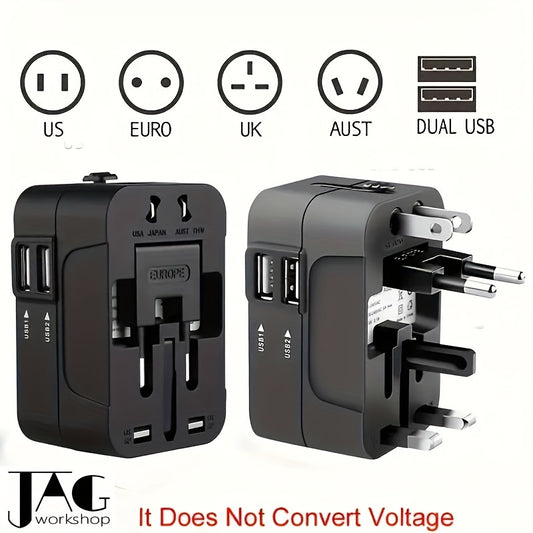 1pc Worldwide Travel Adapter, Universal US/EU/UK/AU Plug,