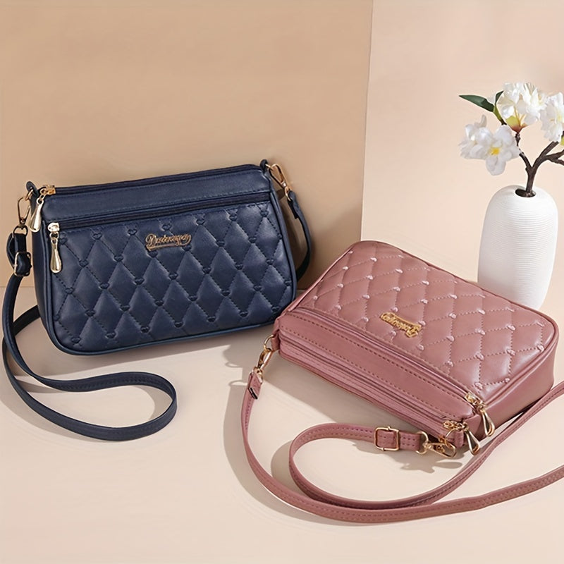 Fashionable Crossbody Bag with Multiple Layers and Large Capacity