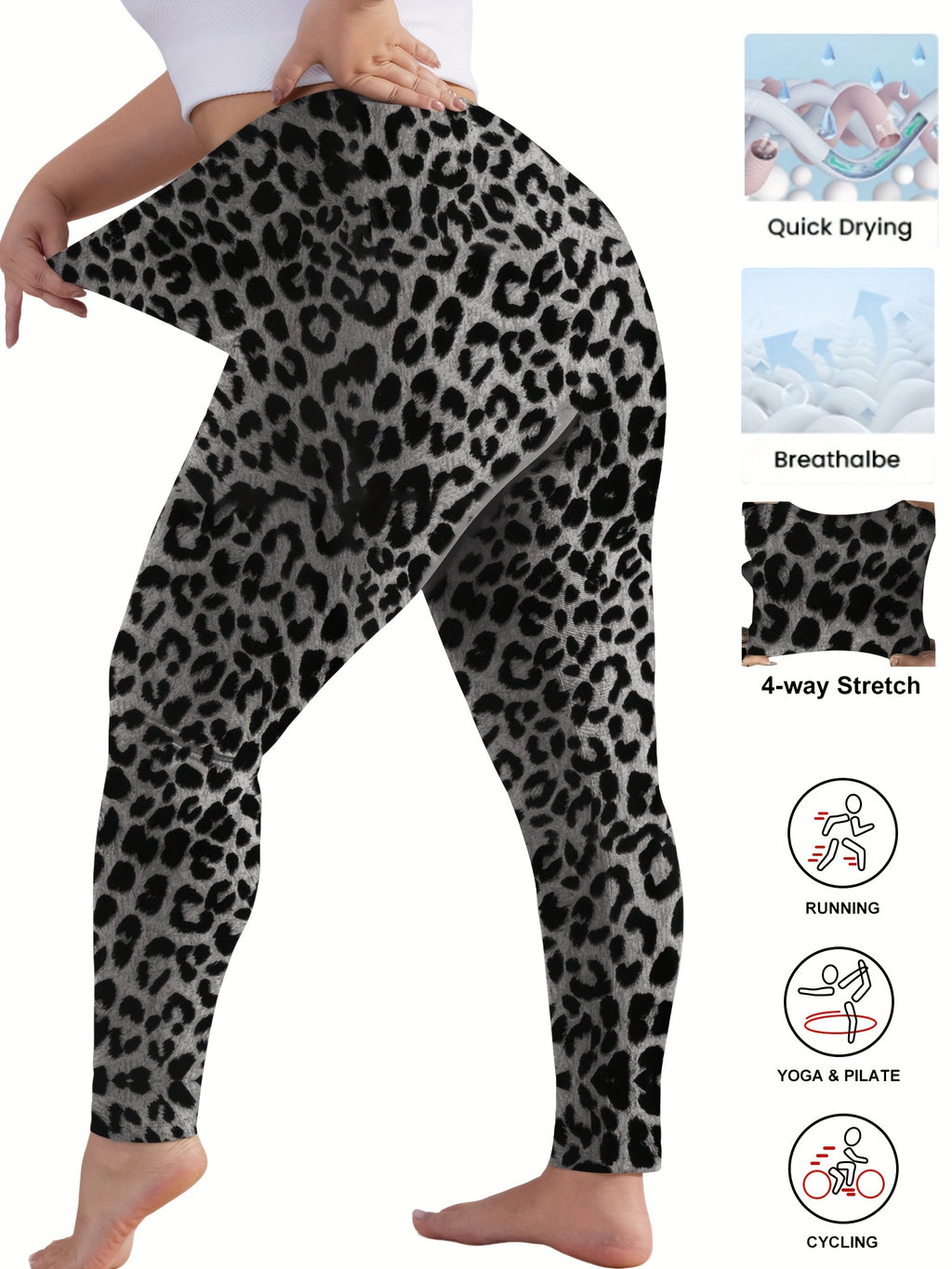Stretchy High-Waist Plus Size Women's Cropped Leggings