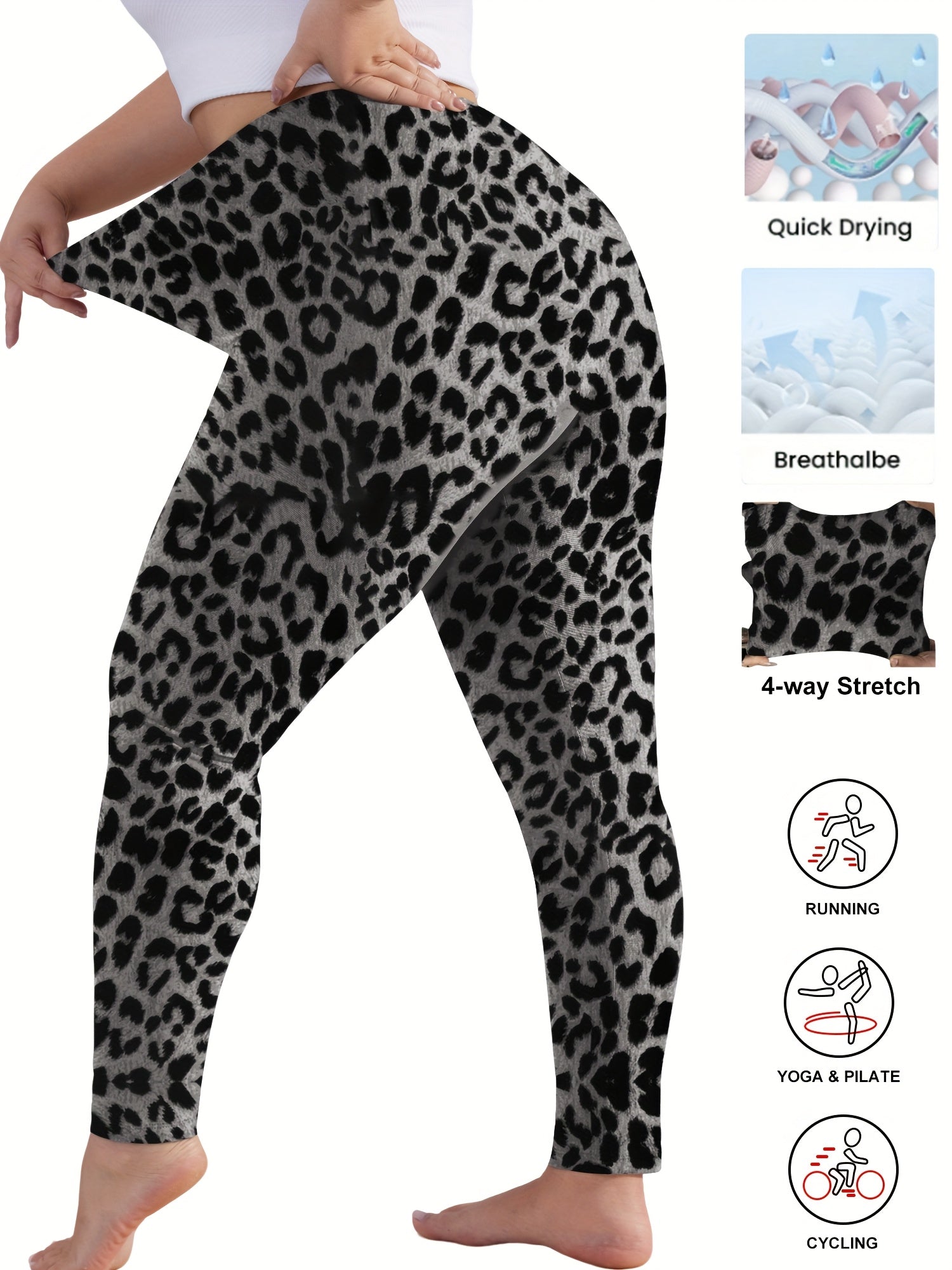 Stretchy High-Waist Plus Size Women's Cropped Leggings