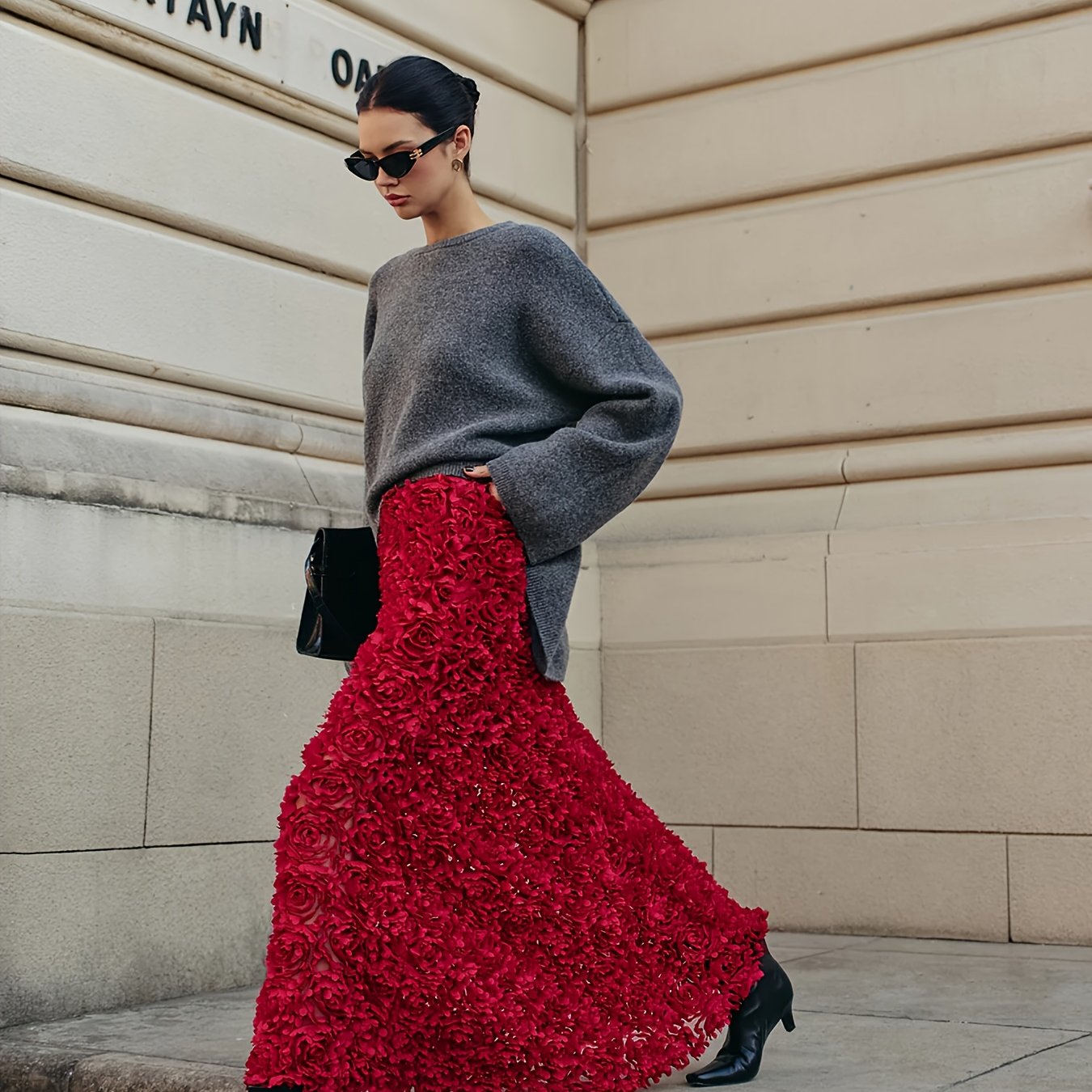 Women's Bridesmaid Dress, Elegant Party Dress with 3D Rose Petal  Christmas New Year