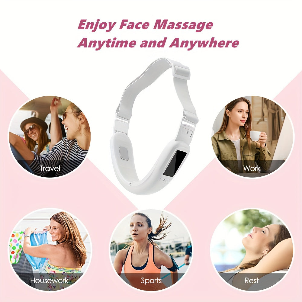 Electric Facial Massager, Portable Light Beige Care Device