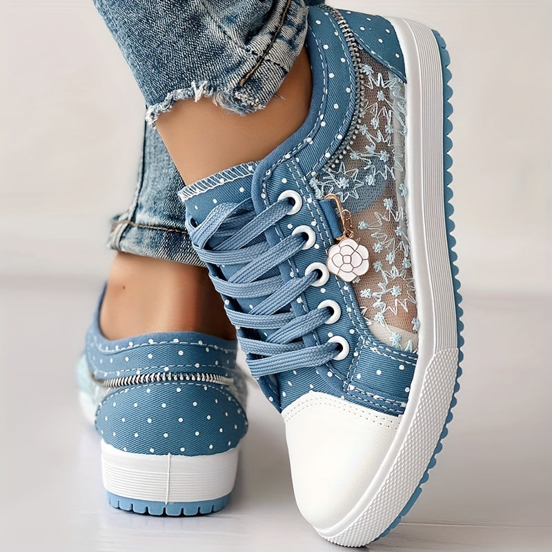 Women's Floral Mesh & Synthetic Cover Casual Sneakers