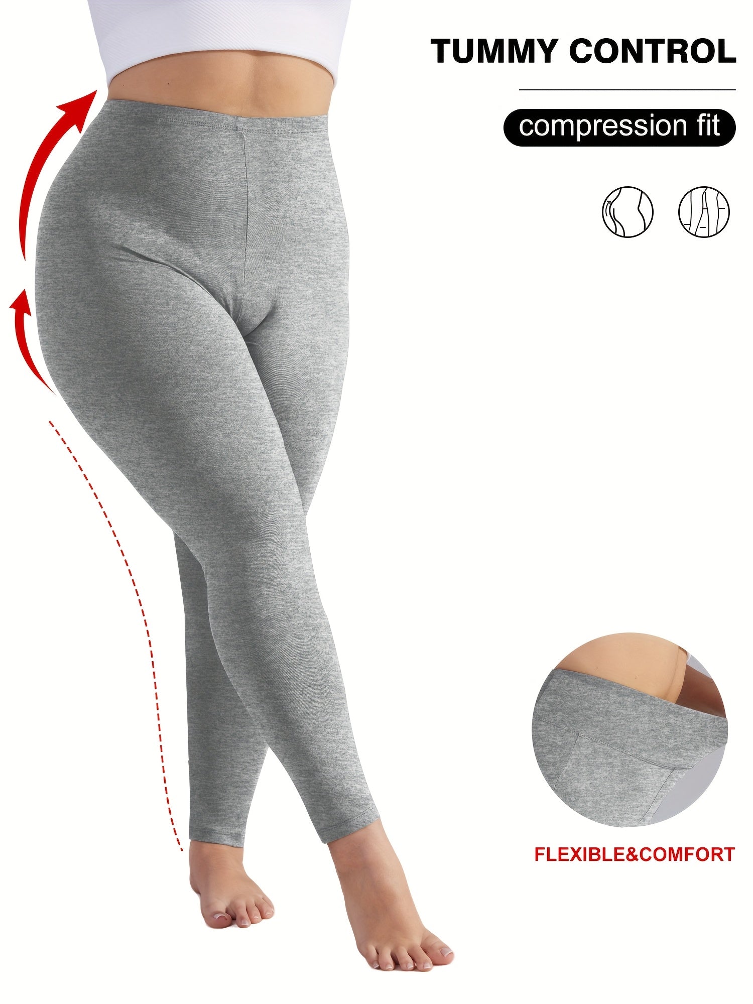Stretchy High-Waist Plus Size Women's Cropped Leggings