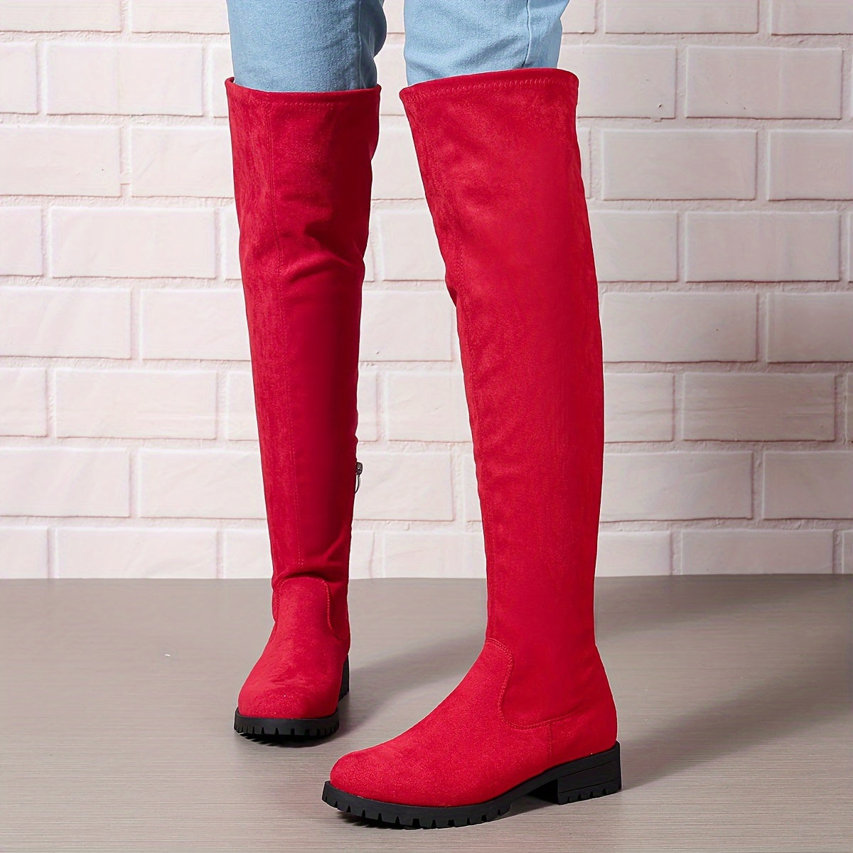 Stylish Women's Long Over the Knee Boots - Chunky Heel