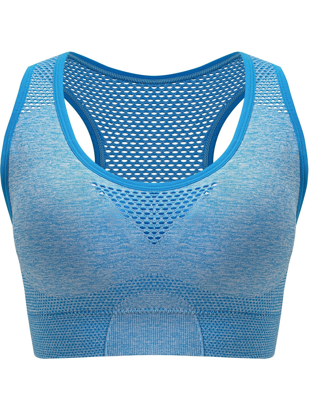 Plus Size Seamless Sports Bra - Breathable Hollow Mesh Thin Yoga Bra Without Steel Ring
