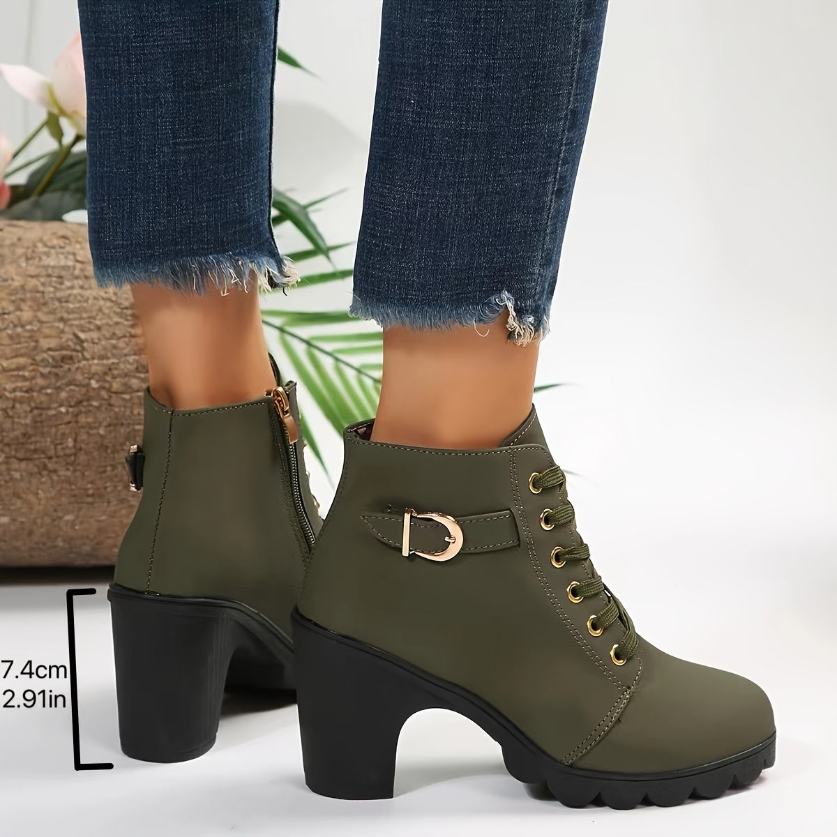 Trendy Women's Chunky Heel Ankle Boots