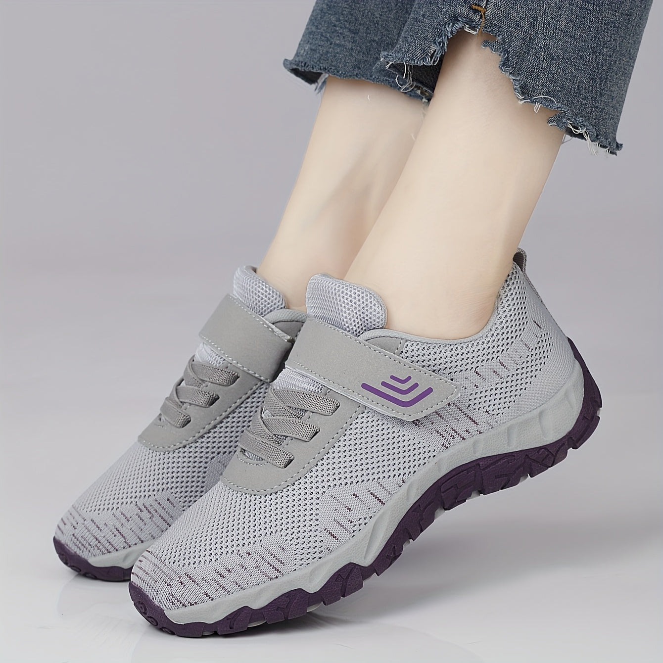 Non-Slip Gray Breathable Mesh Women's Sneakers