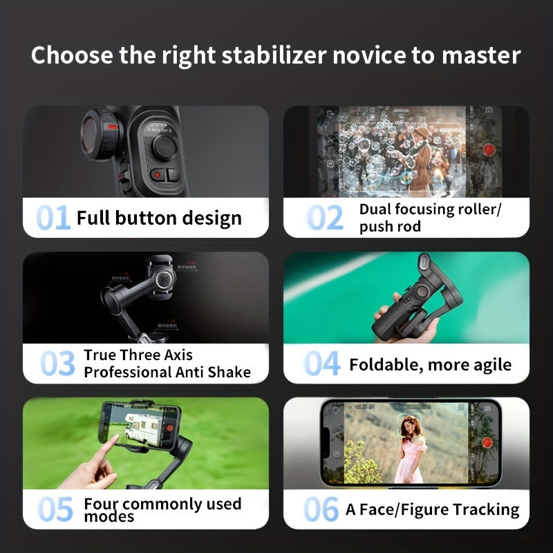 XE Kit 3-Axis Smartphone Gimbal Stabilizer & AI Tracker with CCT/RGB Fill Light