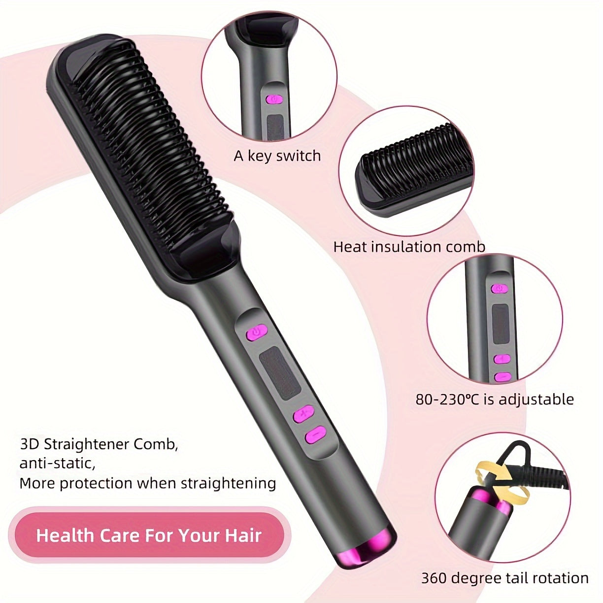European Standard New multi-functional straight hair comb