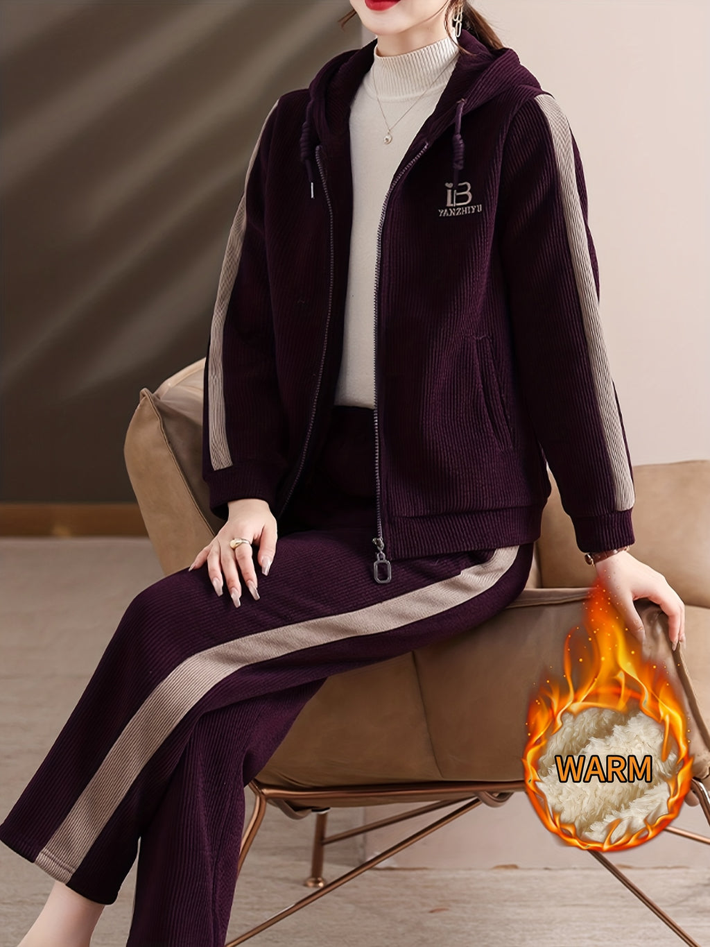 Women's Middle-Aged Mom's Winter New -Lined Warm Set - Windproof Thickened Outerwear