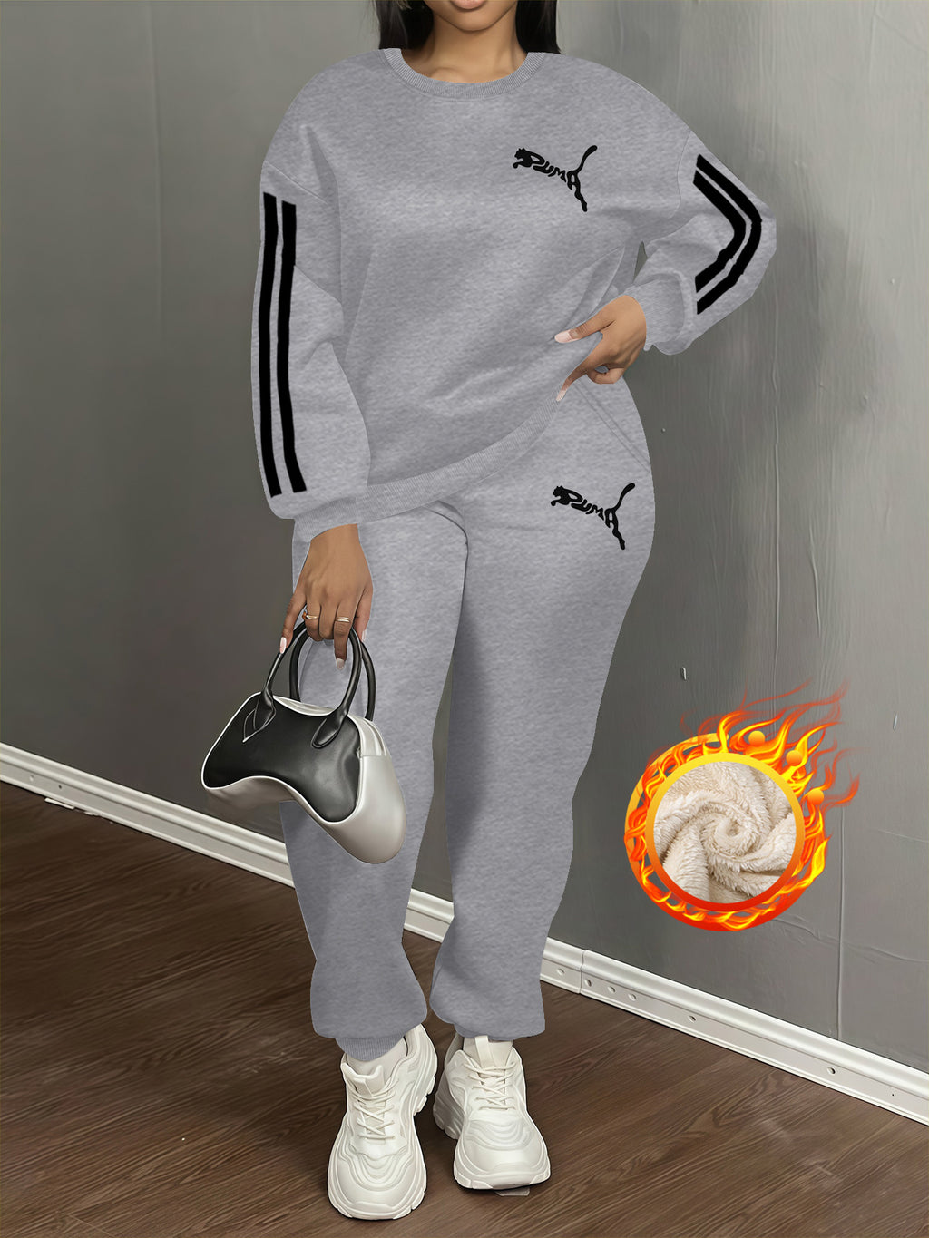 European and American Autumn-Winter Casual Women's Leopard Print