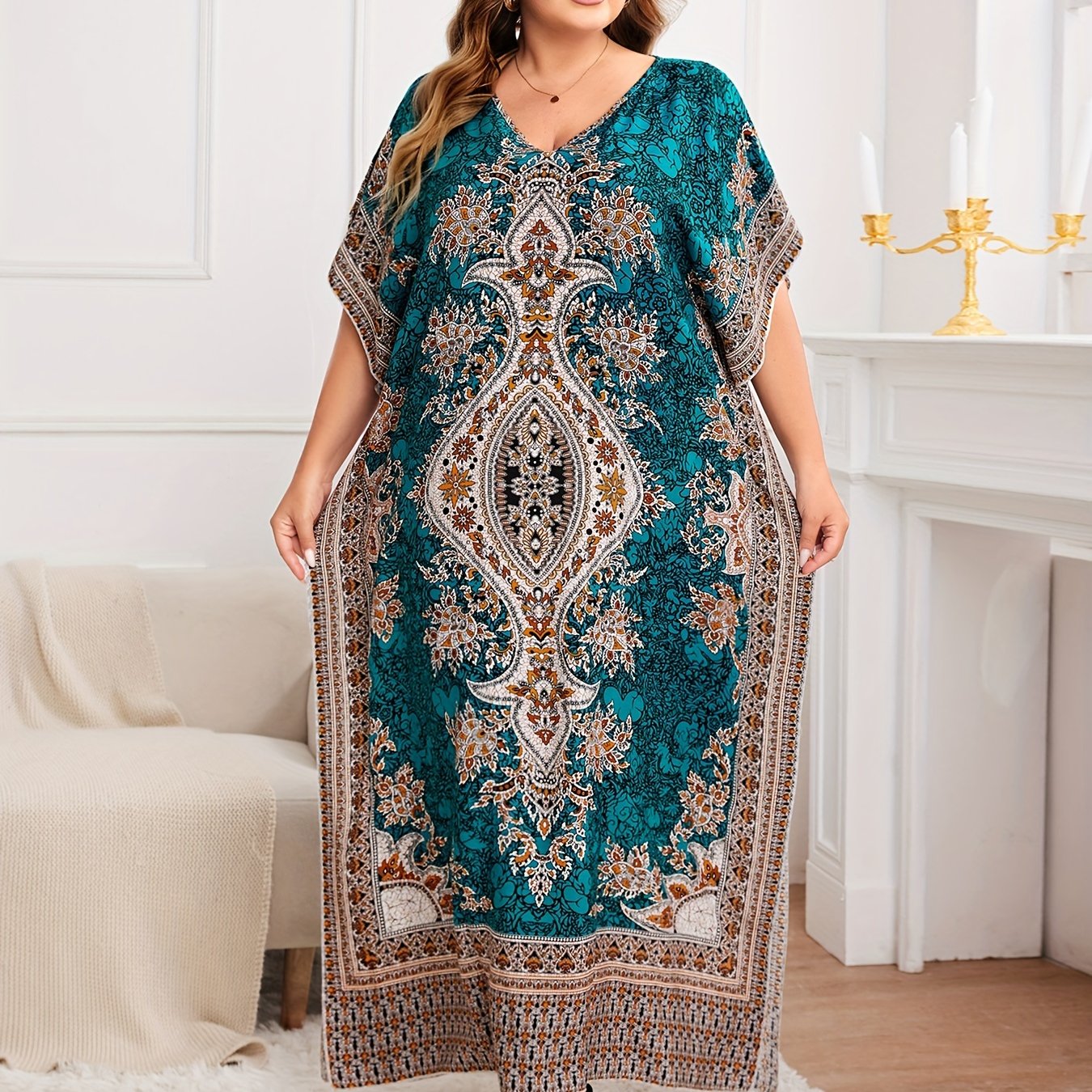 Plus Size Women's Bohemian Vacation Dress