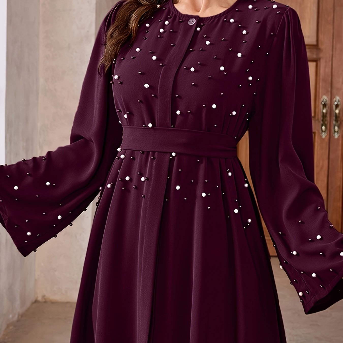 Abaya with Long Sleeves and Belt