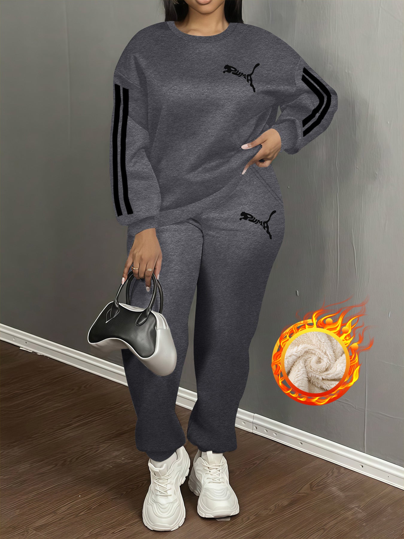 European and American Autumn-Winter Casual Women's Leopard Print